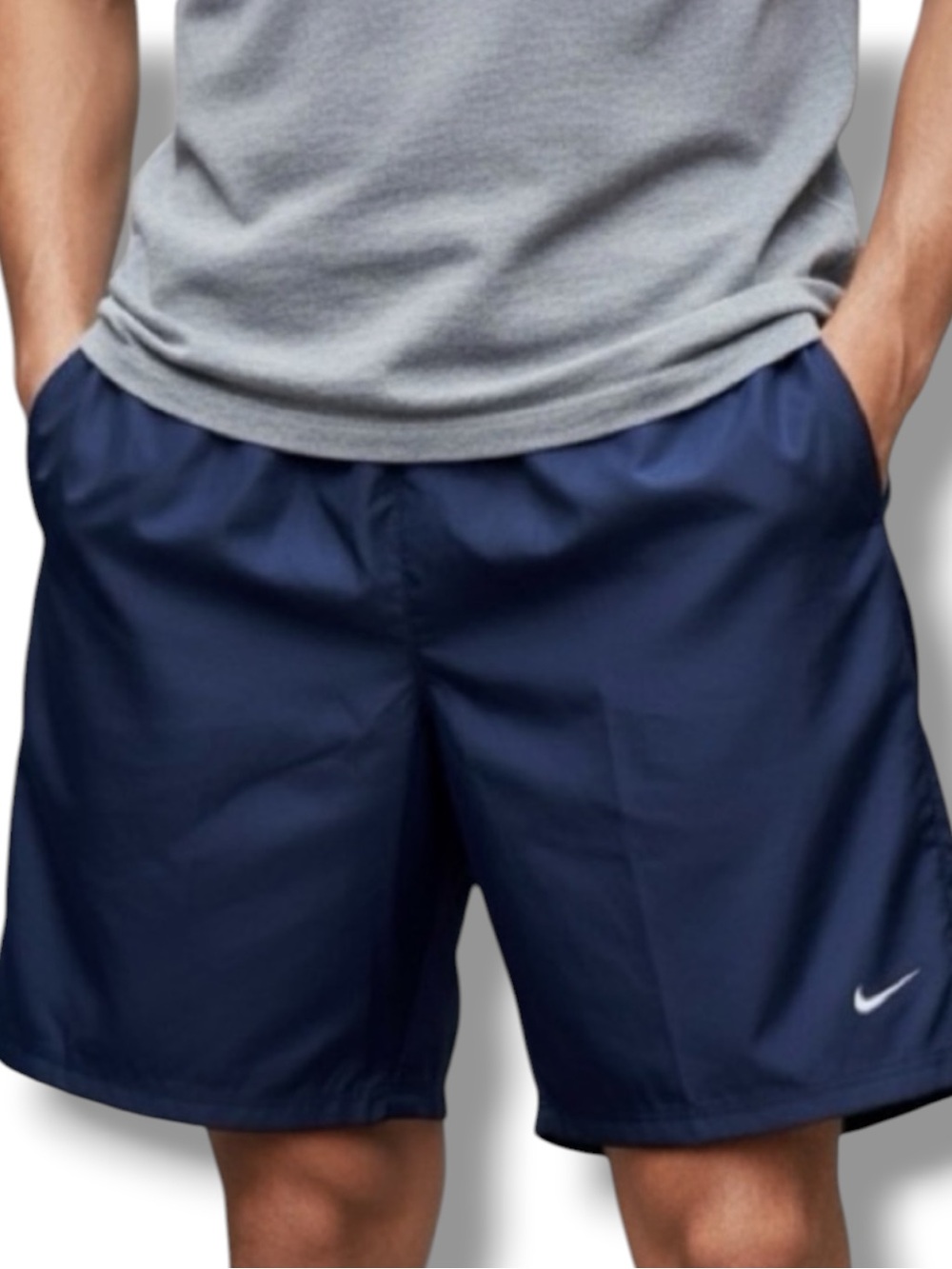 Nike Shorts Basketball Silky Navy Blue Solo Swoosh Activewear Athletic Men’s XL